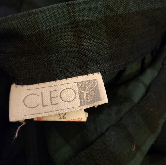 Vintage Plaid Pleated A-Line Skirt - Green, Blue and Black - Picture 7 of 7